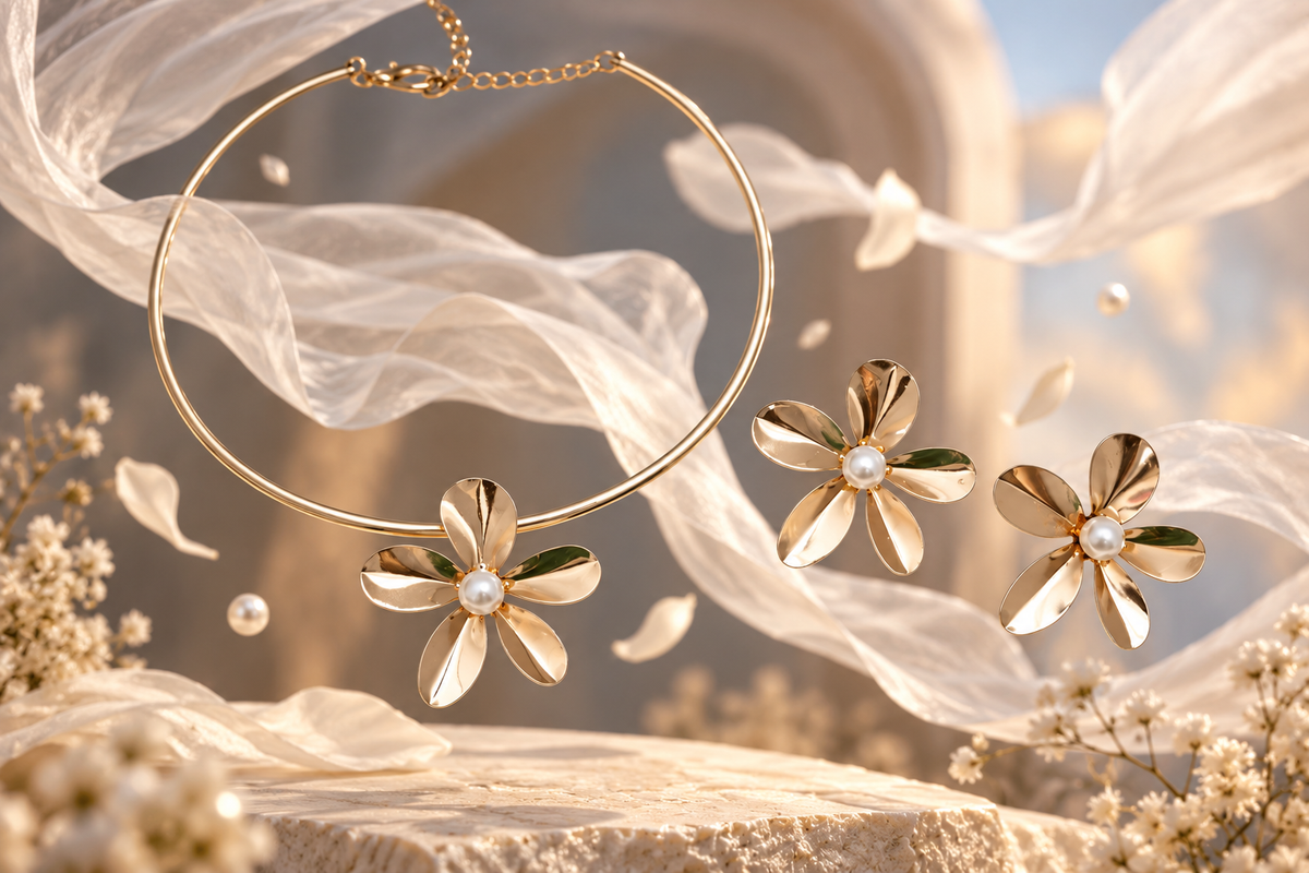 Bloom Necklace & Earrings Set | YAJAA