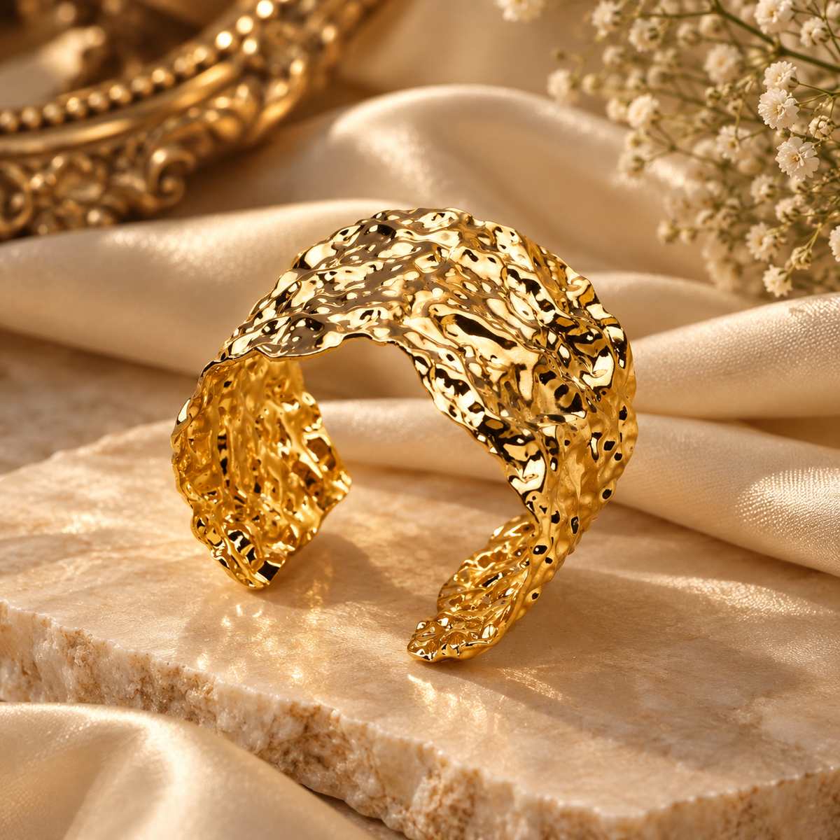 Sculptural Mesh Cuff Bracelet | YAJAA