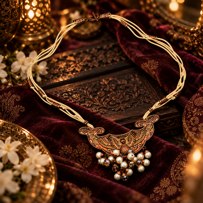 The Peacock Crescent Necklace | YAJAA