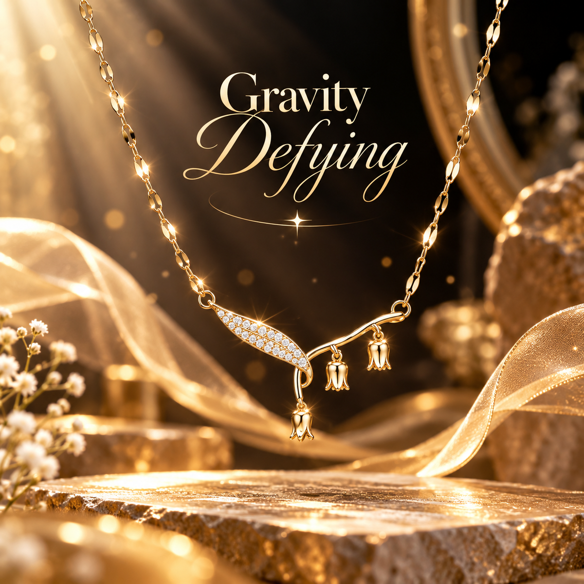 Tulip Grace Necklace | Delicate Floral Gold Jewellery | YAJAA