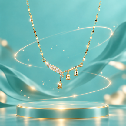 Tulip Grace Necklace | Delicate Floral Gold Jewellery | YAJAA