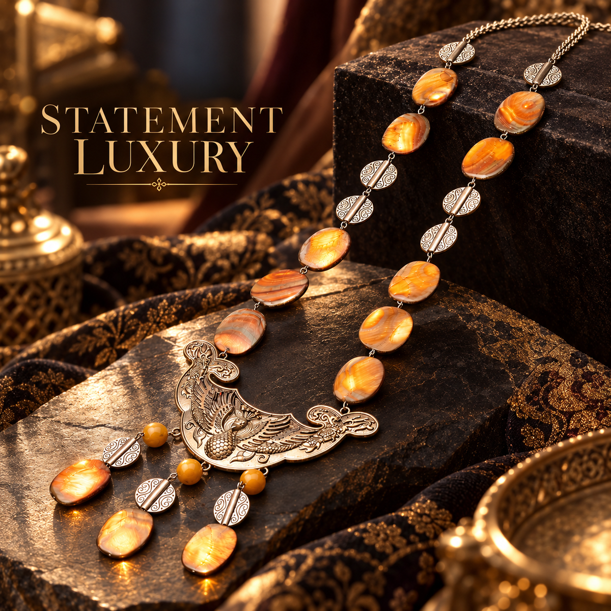 Royal Bird Heritage Statement Necklace | YAJAA