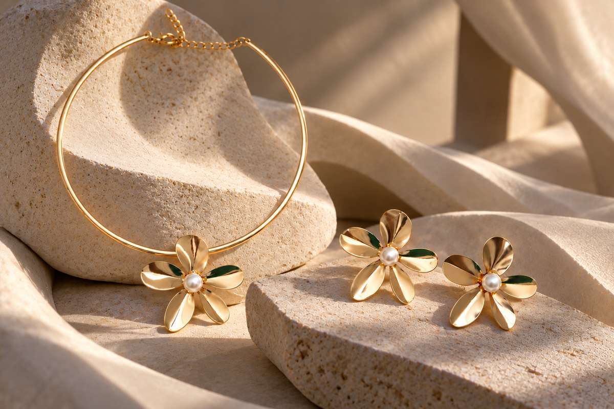Bloom Necklace & Earrings Set | YAJAA