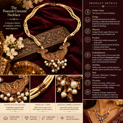 The Peacock Crescent Necklace | YAJAA