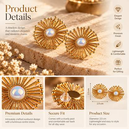 Sunburst Opal Stud Earrings | YAJAA